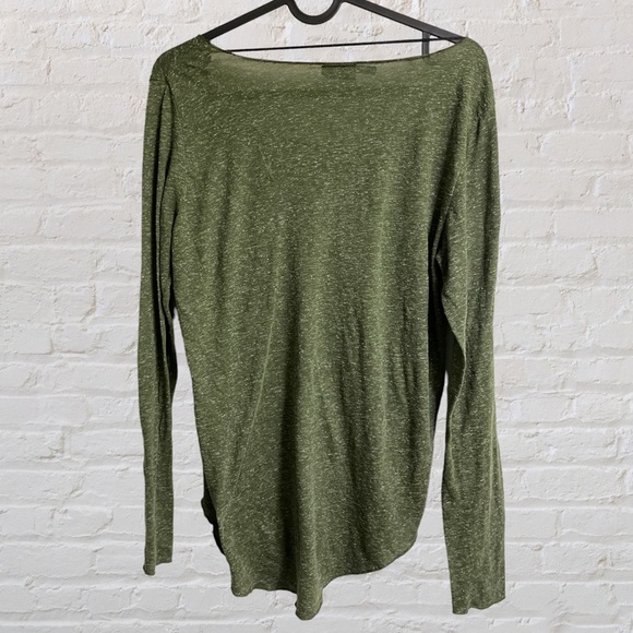 Vero Moda Heathered Green Lightweight Long Sleeve Shirt with Outer Seam, Medium - Picture 3 of 10